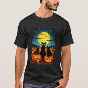 Halloween Black Cats Creepy Cute Party Costume T-Shirt