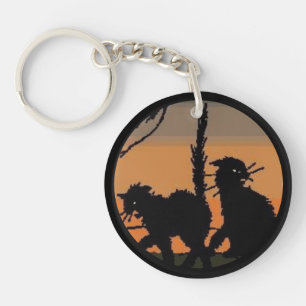 Halloween Black Cats - Key Ring