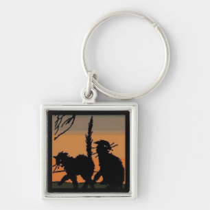 Halloween Black Cats - Key Ring