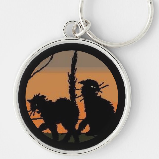 Halloween Black Cats - Key Ring (Front)