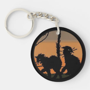 Halloween Black Cats - Key Ring