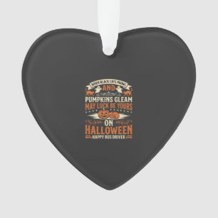 Halloween Black Cats Pumpkin Happy Bus Driver Desi Ornament