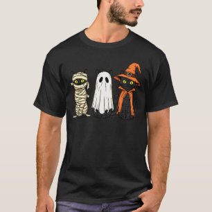 Halloween Black Cats Witch Ghost Mummy Cute Costum T-Shirt