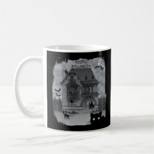 Halloween Black Cats Witches and Bats Coffee Mug