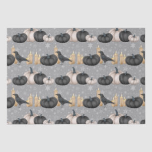 Halloween black crows and pumpkins tiled tissue paper