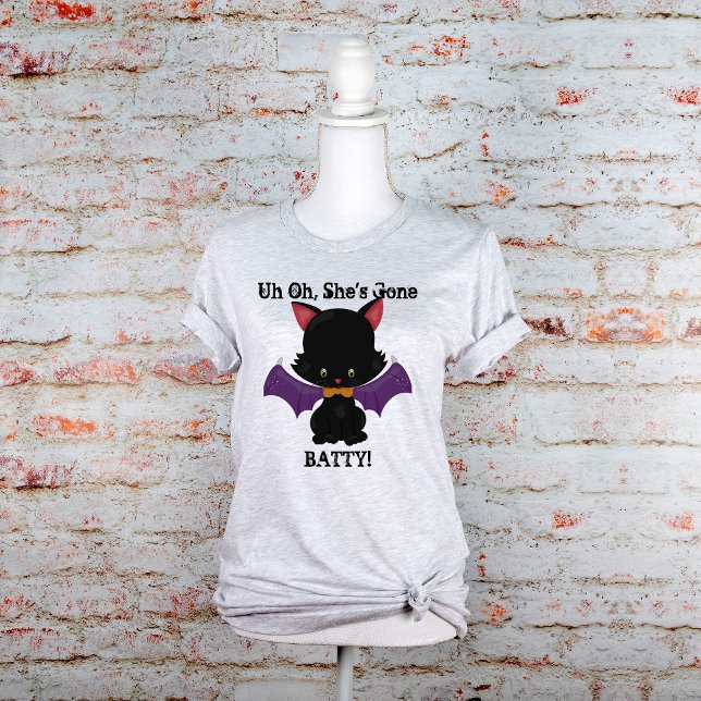 Halloween Black Kitten with Bat Wings T-Shirt (Creator Uploaded)
