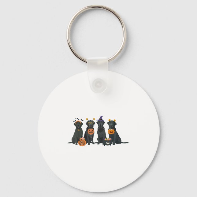 Halloween Black Lab Fall Labrador Retriever Hallow Key Ring (Front)