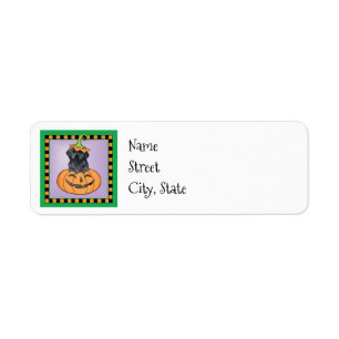 Halloween Black Lab Return Address Label