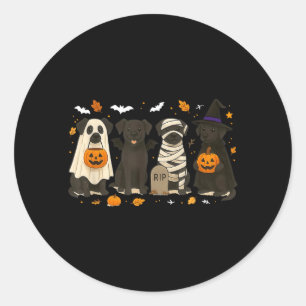 Halloween Black Labrador Retriever Dog Classic Round Sticker