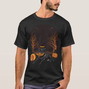 Halloween Black Labrador Retriever Wearing Witch H T-Shirt