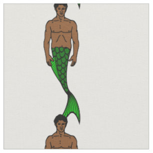 halloween black merman funny mermaid fabric