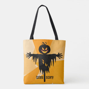 Halloween Black Orange Scarecrow Tote Bag