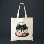 Halloween Black Pink Cake Treat Spooky Tote Bag<br><div class="desc">Halloween Black Pink Cake Treat Spooky Tote Bag. Unique,  beautiful,  stylish design. Easy to be personalised. Font style,  size,  and colours can be changed. Matching items are available.</div>