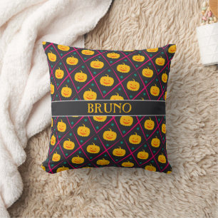 Halloween Black Pink Minimal Pattern Cushion