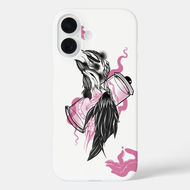 Halloween Black Raven Gothic Apple iPhone 16 Case  (Back)