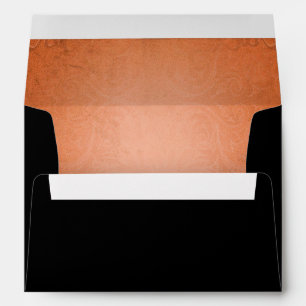 Halloween Black Rose Orange Wedding Envelope