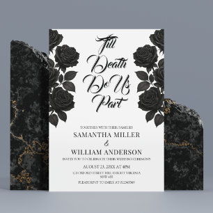 Halloween Black Roses Gothic Wedding  Invitation
