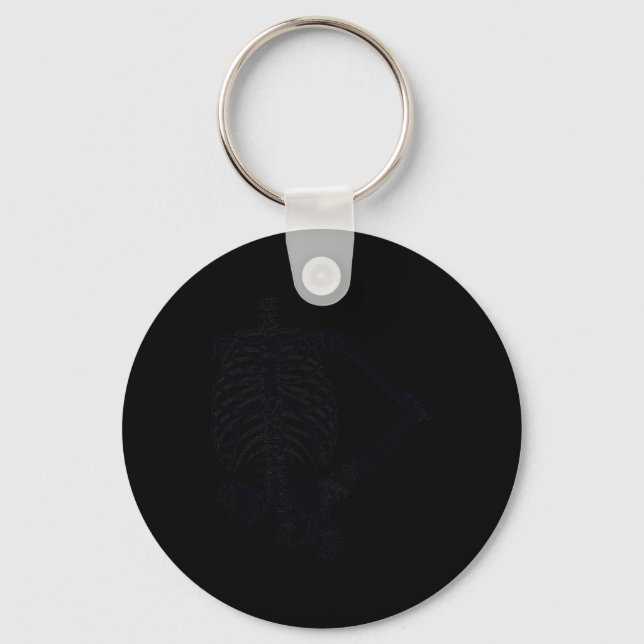 Halloween Black Skeleton Hand on Hip  Key Ring (Front)