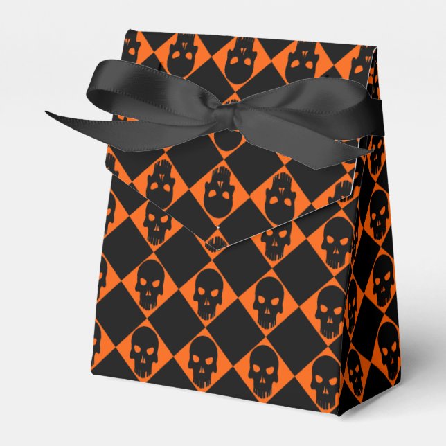 Halloween Black Skull Favour Box (Front Side)