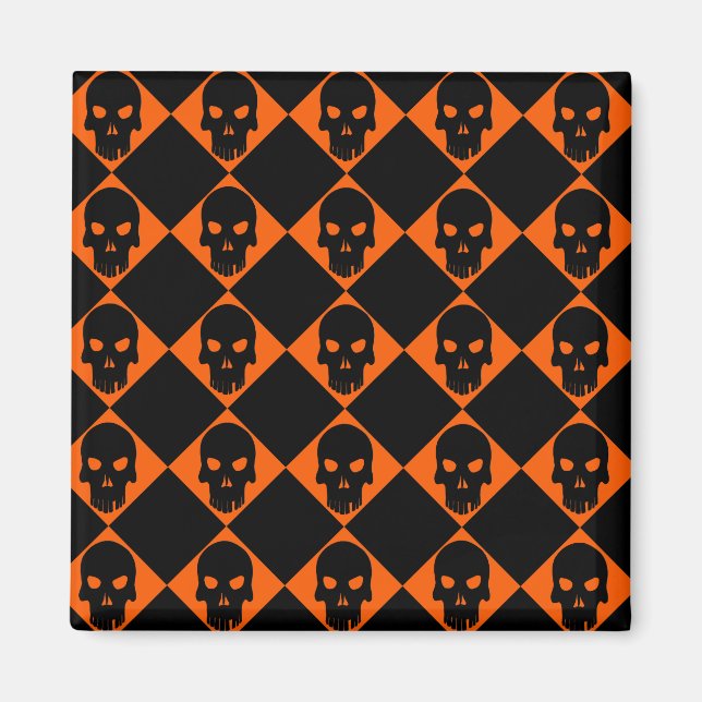 Halloween Black Skull Magnet (Front)