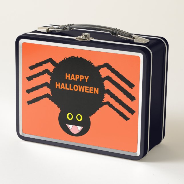 Halloween Black Spdier Metal Lunchbox (Front)