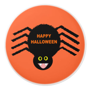Halloween Black Spider Ceramic Knob