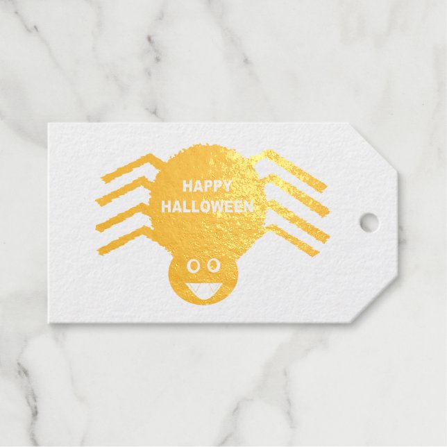Halloween Black Spider Custom Gift Tags (Front (Horizontal))