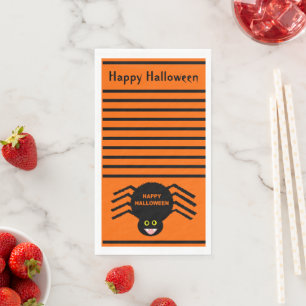 Halloween Black Spider Custom Napkin