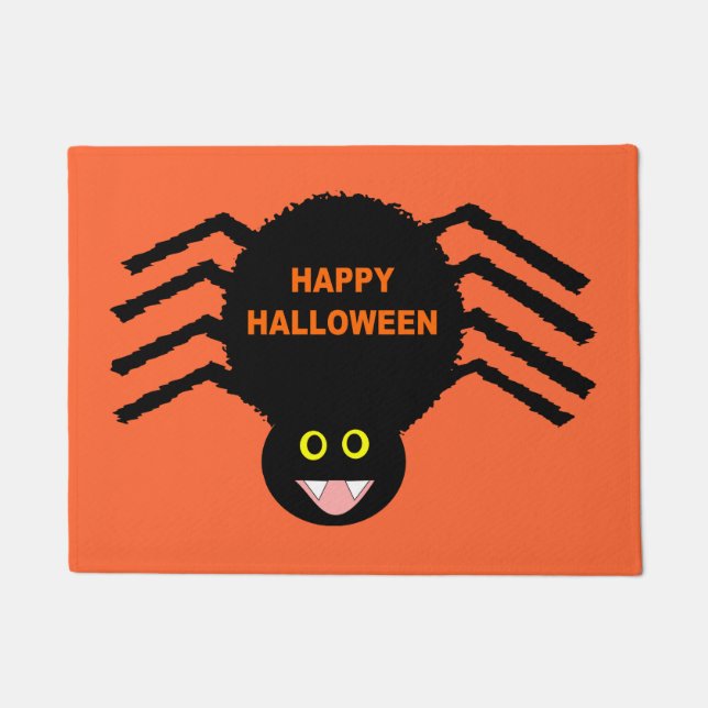 Halloween Black Spider Doormat (Front)