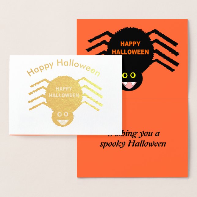 Halloween Black Spider Foil Card (Display)