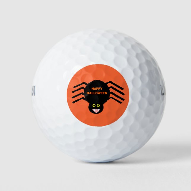 Halloween Black Spider Golf Ball (Front)