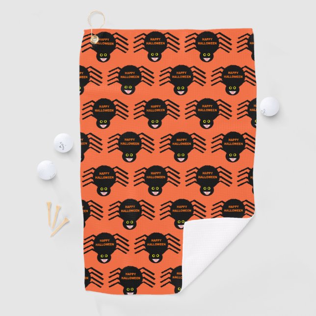 Halloween Black Spider Golf Towel (InSitu)