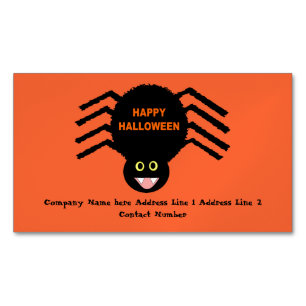 Halloween Black Spider Personalised Magnetic Business Card