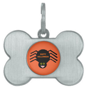 Halloween Black Spider Pet Tag