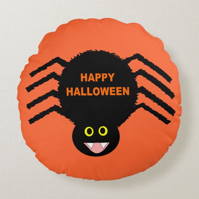 Halloween Black Spider Pillow (Front)