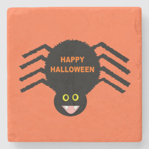 Halloween Black Spider Stone Coaster