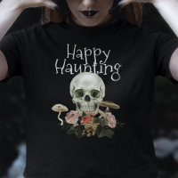 Halloween Black Spooky Skull Pink Floral Women's