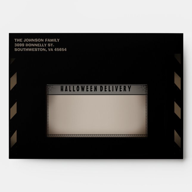 Halloween Black & Tan Halloween Party Envelope (Front)
