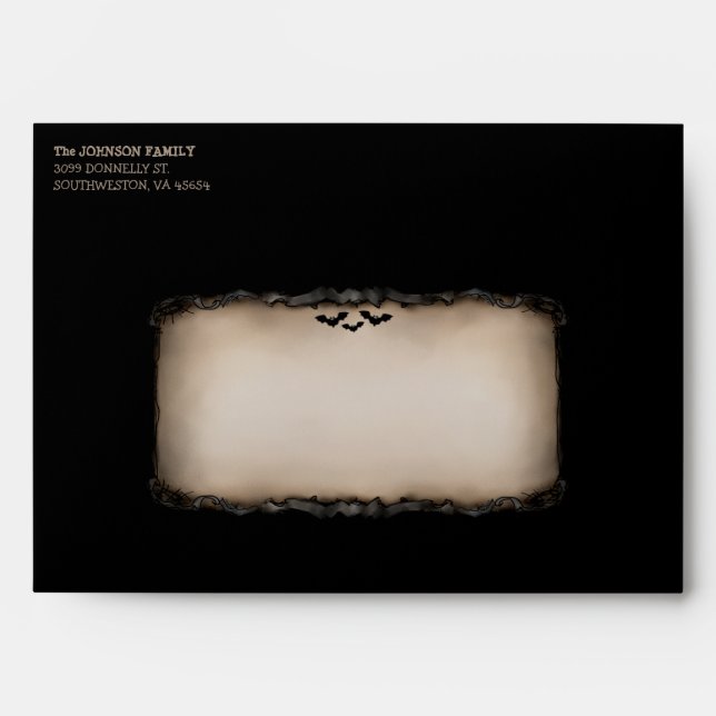 Halloween Black & Tan Happy Halloween Envelope (Front)