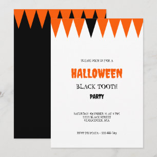 Halloween Black Tooth Party Invitation