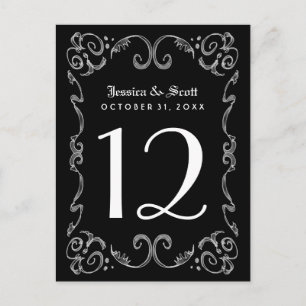Halloween Black White Gothic Table Number Cards