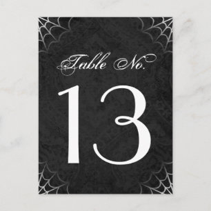 Halloween Black White Spider Web Table Number Card