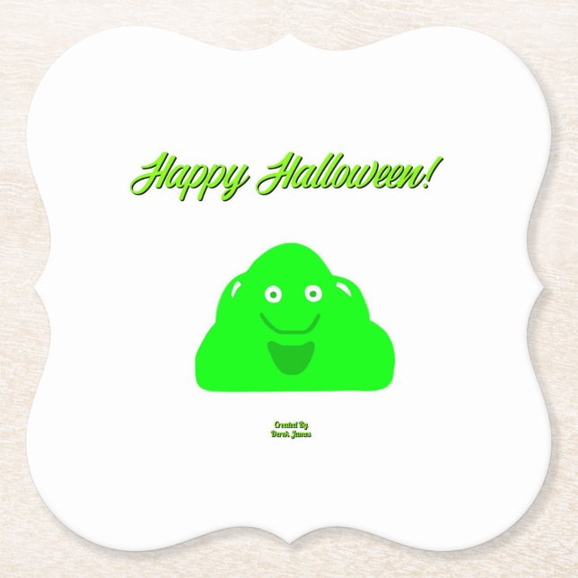 Halloween Blob Bracket Paper Coaster (Front)