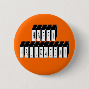 Halloween Block Text 6 Cm Round Badge