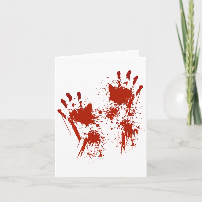 Halloween Blood Hands Costume Zombie Outfit  Card (Front)