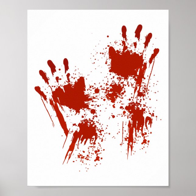 Halloween Blood Hands Costume Zombie Outfit  Poster (Front)