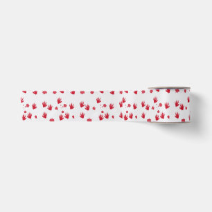 Halloween Blood Spatter and Prints Hallowtine Patt Satin Ribbon