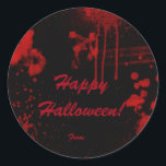 Halloween Blood Splatters Costume Party Favour Classic Round Sticker<br><div class="desc">Halloween Blood Splatters Costume Party Favour Stickers. Matching invitations available.</div>