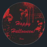 Halloween Blood Splatters Costume Party Favour Classic Round Sticker<br><div class="desc">Halloween Blood Splatters Costume Party Favour Stickers. Matching invitations available.</div>