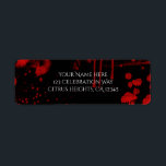 Halloween Blood Splatters Costume Party Invitation Return Address Label<br><div class="desc">Halloween Blood Splatters Costume Party Invitation Label. Customise with any text. Matching items available.</div>